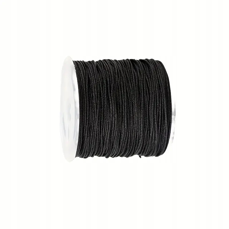 CZARNY sznurek do warkoczy warkoczyków bransoletek 50m