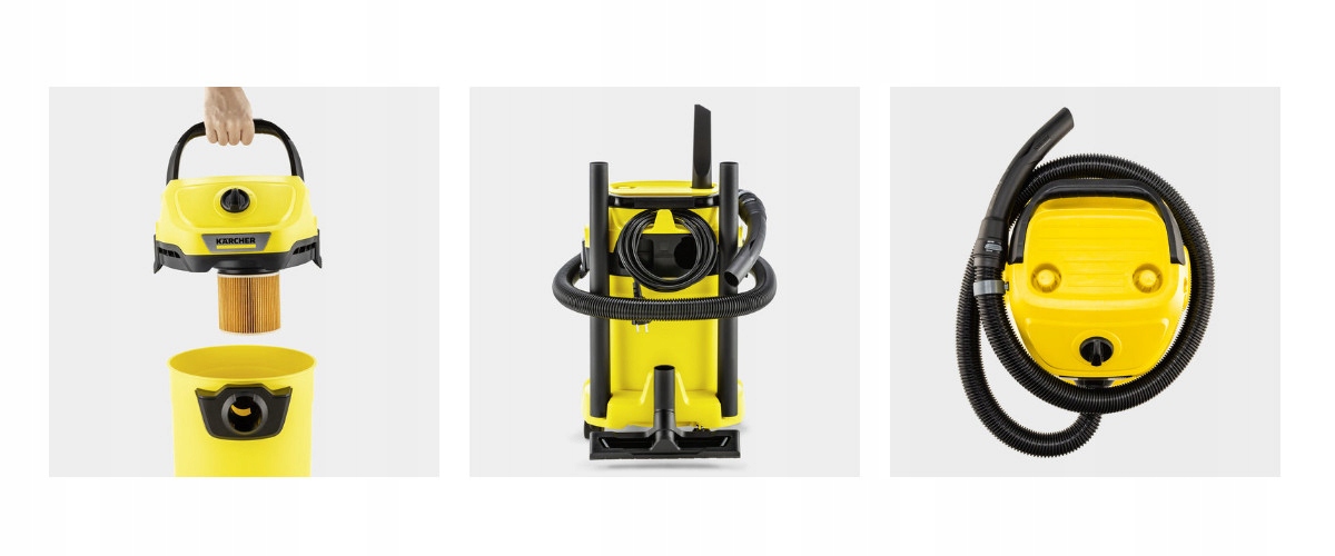 MOCNY ODKURZACZ KARCHER WD 3 1000W + 10szt WORKÓW FILTRACYJNYCH PAPIEROWYCH Moc 1000 W