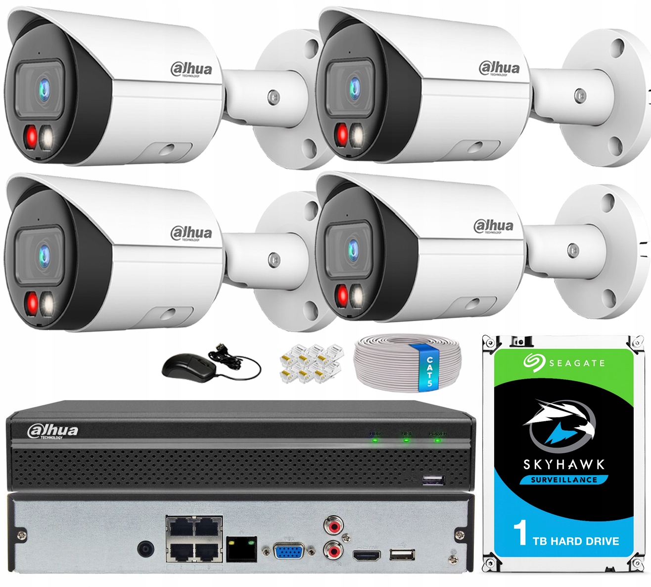 Sada na monitorovanie Ip 4x IPC-HFW2849S-S-IL-0280B 8Mpx Aplikácia Dahua