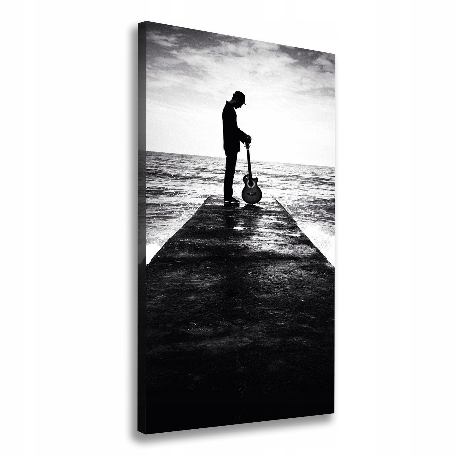 

Foto obraz na płótnie Gitarzysta na molo 70x140 cm