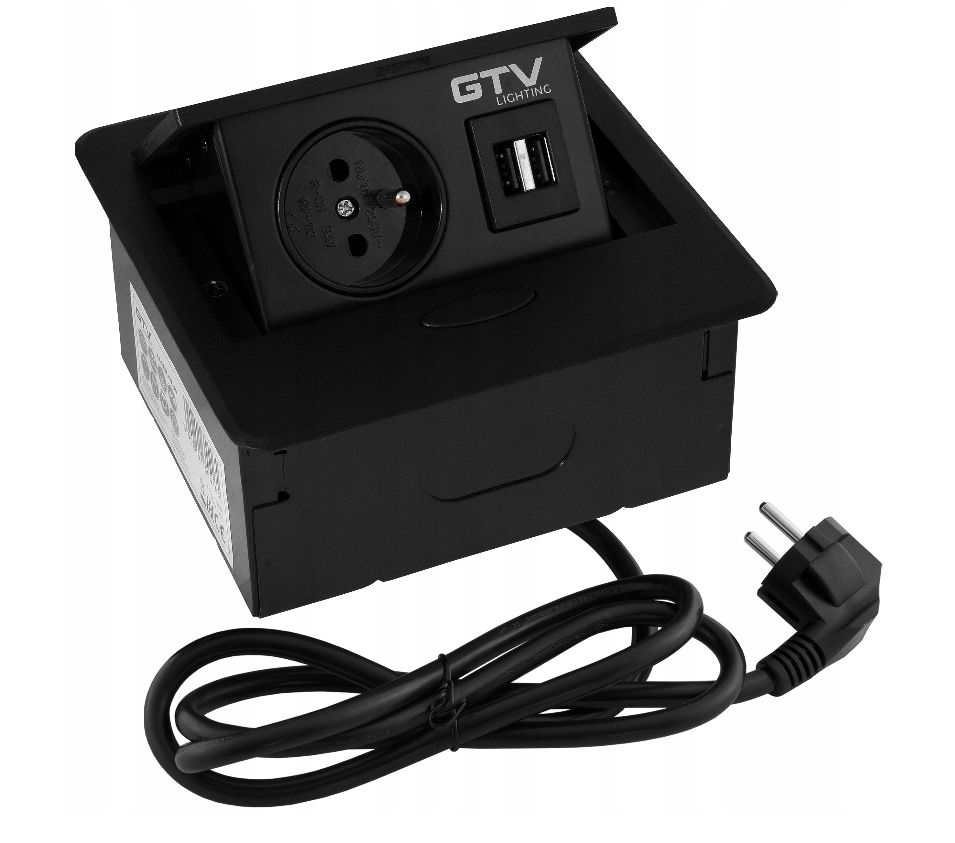 

Gtv Gniazdo Wpuszczane W Blat Avaro Usb Czarne