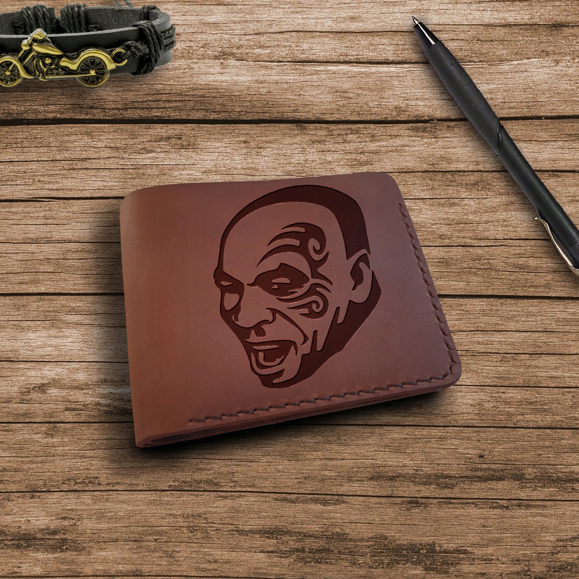 dárek pro boxera Kožená peněženka s gravírováním handmade