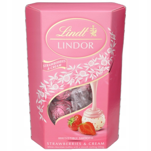 Levně Lindor jahodový kornout 200g