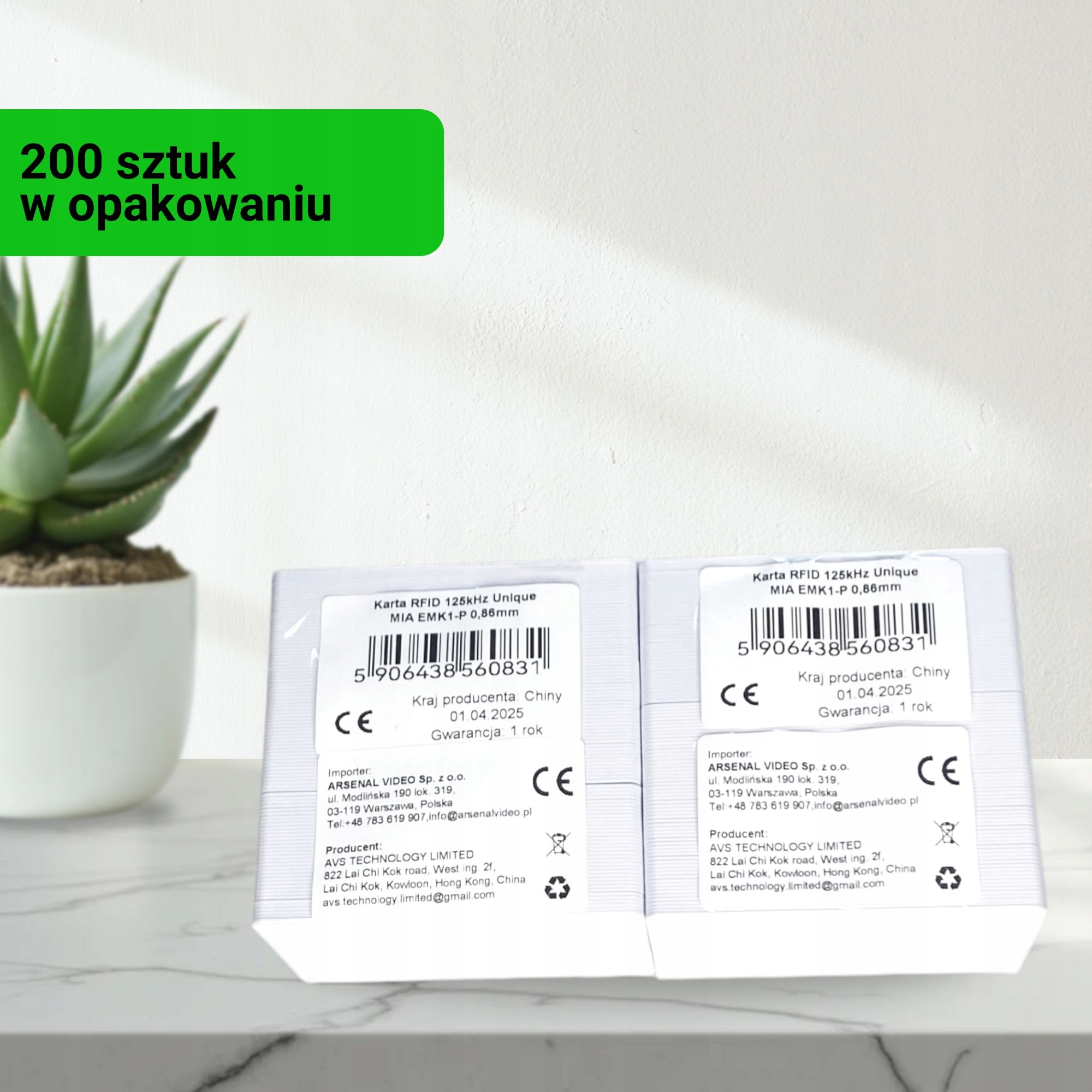 Bezkontaktní karta pro kontrolu přístupu 200ks Rfid 125kHz Unique EM4100 Mia