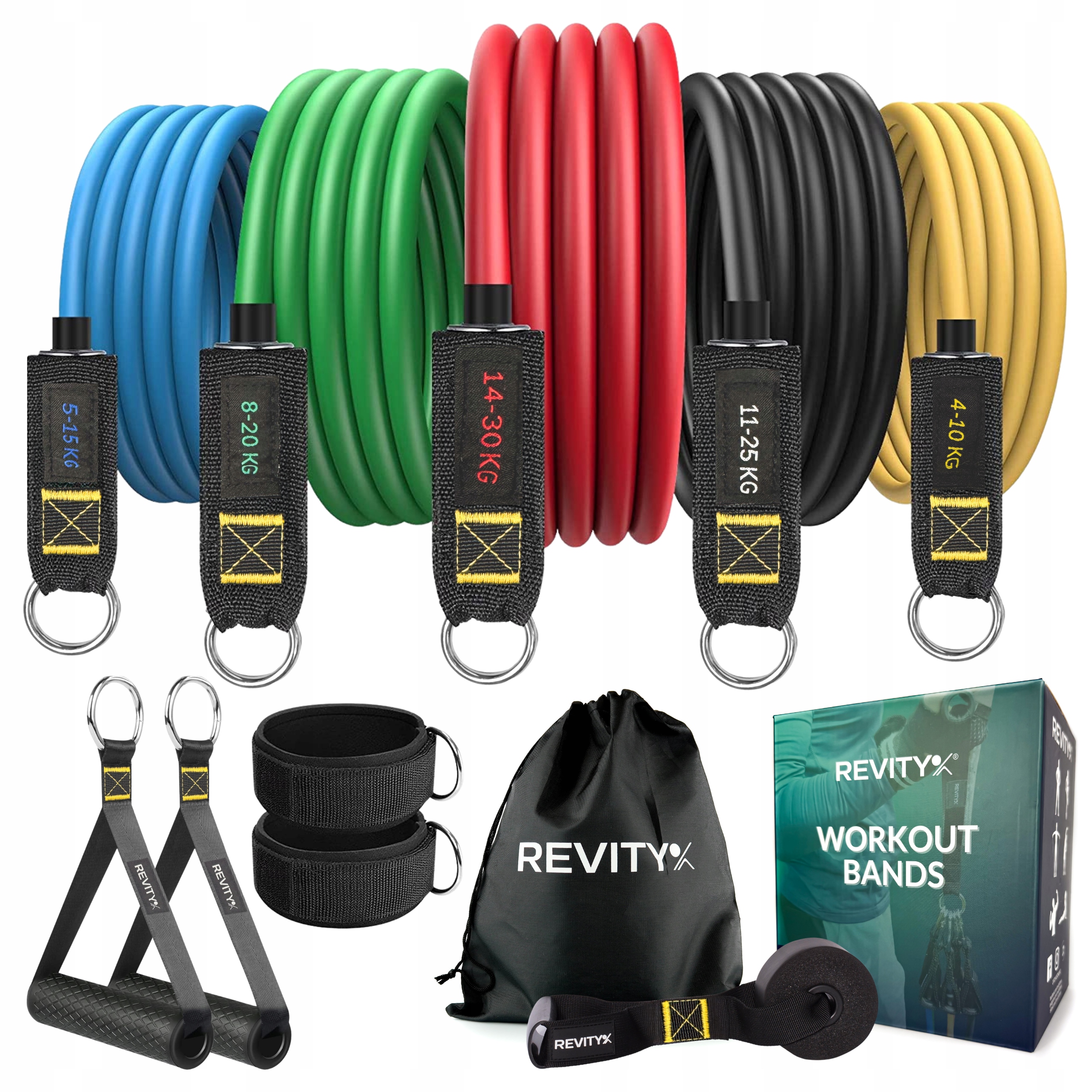 Odporové Gumy Pro Cvičení Workout Bands Pro Sada Do 100 Kg Vysoká Kvalita