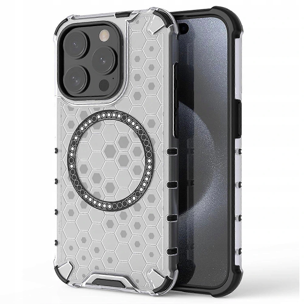 Techsuit HoneyComb Shield MagSafe Etui na iPhone 15 Pro Max białe
