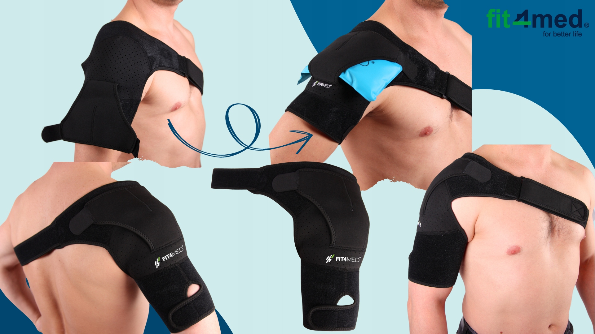 ODCIĄŻAJĄCY STABILIZATOR STAWU BARKOWEGO FIT4MED WSPARCIE BARKU DYSKRETNY Model ODCIĄŻAJĄCY STABILIZATOR FIT4MED