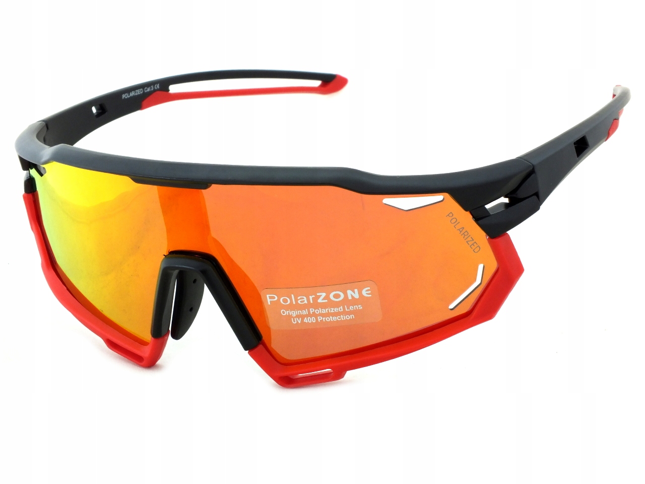 Polaryzacja okulary przeciwsłoneczne PolarZONE sportowe czerwone Lustrzanki