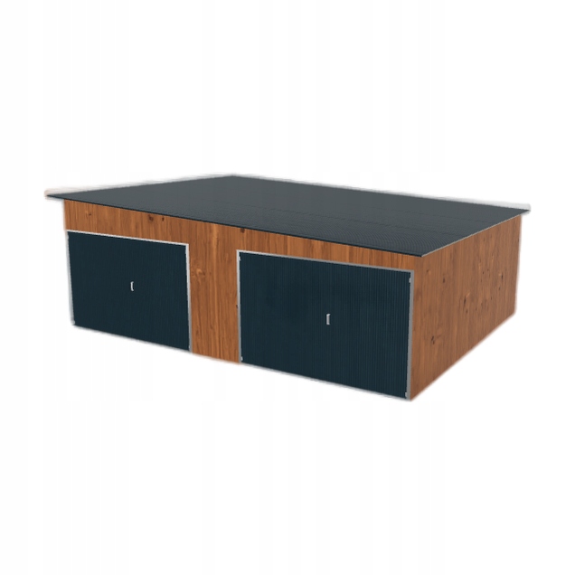 Plechová garáž 7x5.5 m, dvoupolohový spád vpravo Zlatý dub