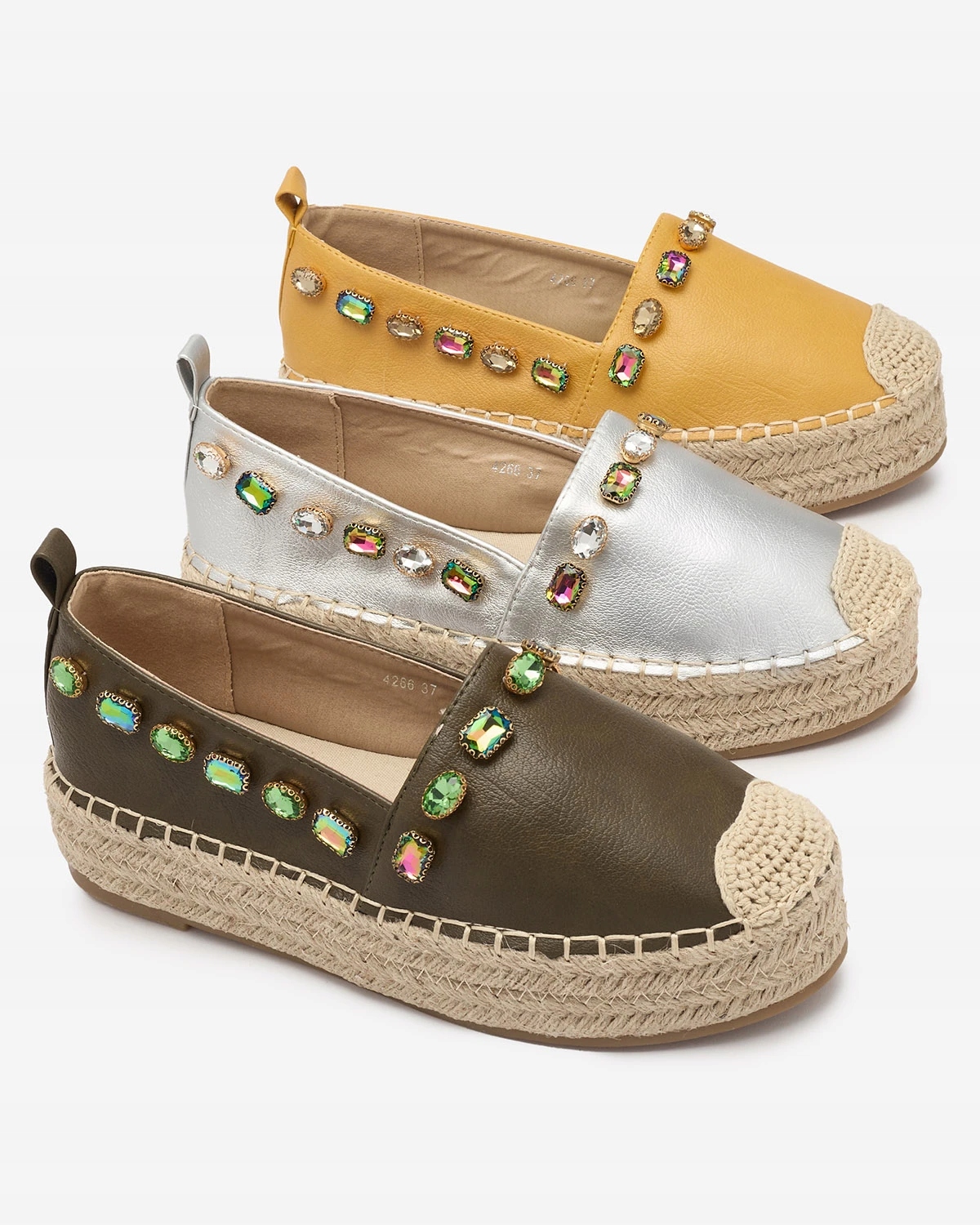 SREBRNE ESPADRYLE DAMSKIE ZIENNIE 39 Rozmiar 39