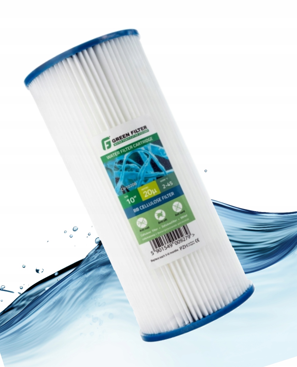 Vložka do vodního filtru 10" 20 mikronů harmoniková Big Blue Green Filter