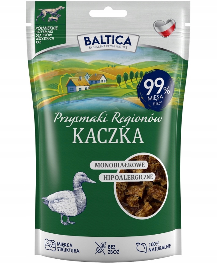 Levně Baltica monoproteinová Kačka 80 g Hypoalergenní tréninkové pamlsky pro psy
