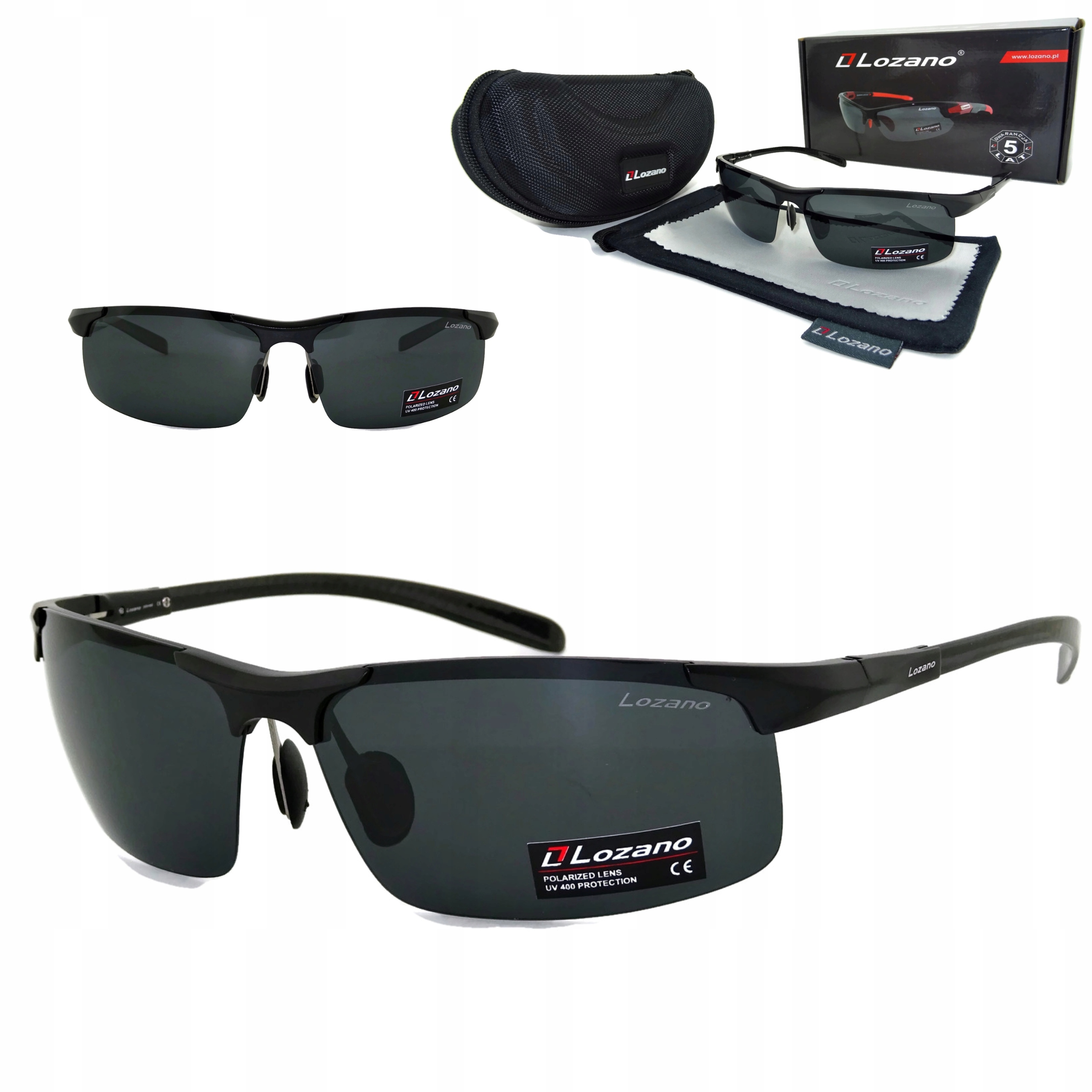 Pánské Hliníkové Sluneční Brýle S Polarizací UV400 Lozano Pouzdro