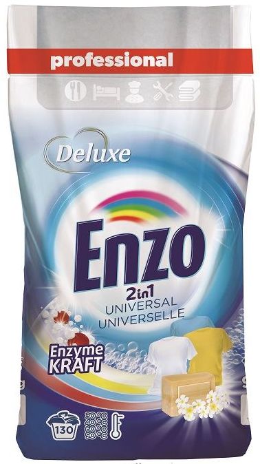 Levně Deluxe Enzo Universal 130 praní 9,1kg německý prášek na bílé prádlo