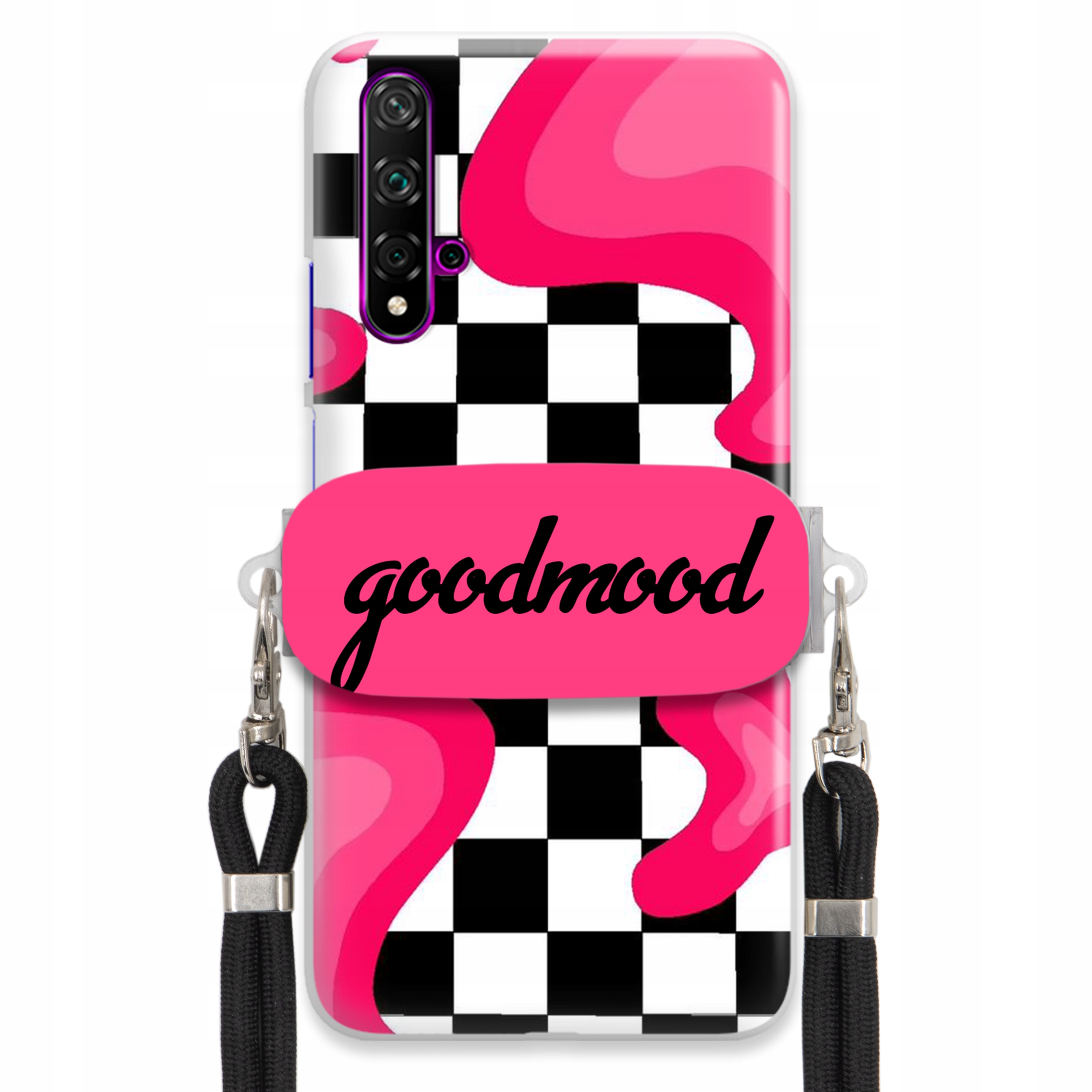 Puzdro Pre Huawei Nova 5 Sada Case Držiak Vodítko Čierna For Teen Módne Splash