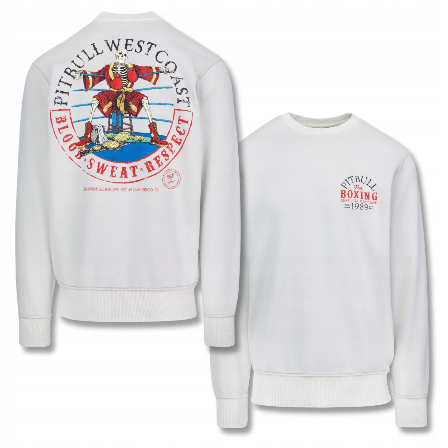 Pánská Mikina Pitbull Washed Champion Bloodline bez kapuce potisk na zádech