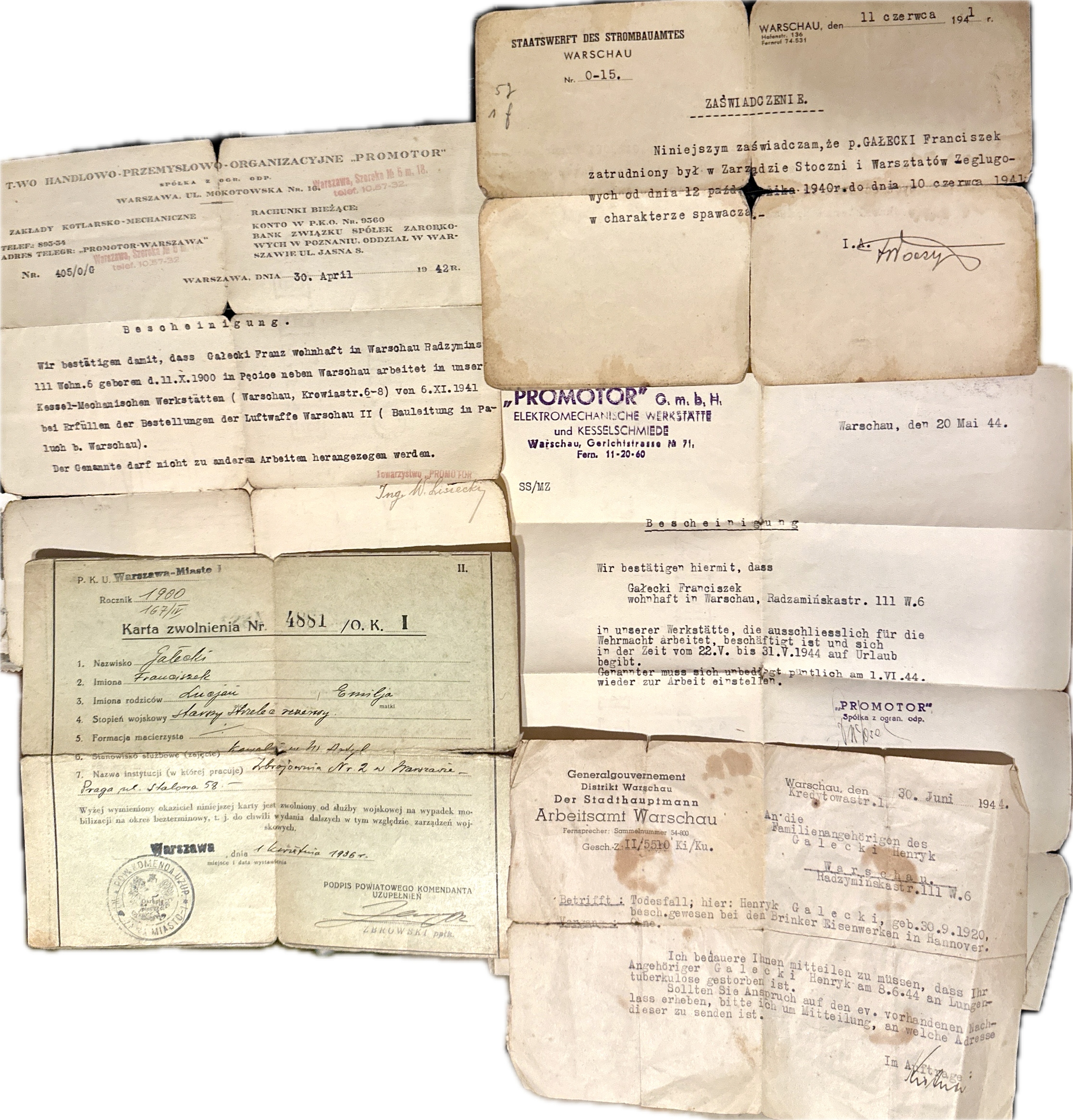 WARSCHAU 1941–1944 WEHRMACHT LUFTWAFFE ARBEITSAMT OKUPACJA PROMOTOR GmbH