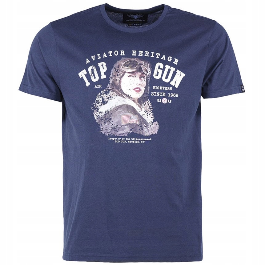Koszulka Męska sportowa Bawełniana T-shirt Mil-Tec "Aviator" Granatowa XXL