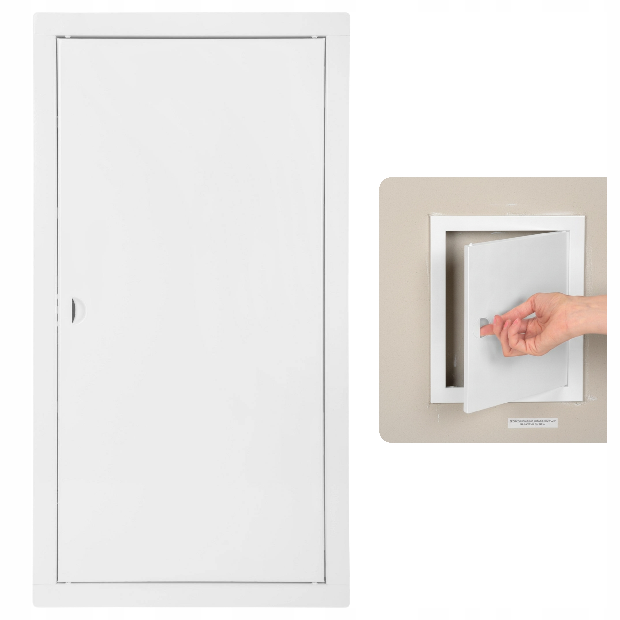 Univerzální revizní dvířka kovová bílá na zámek 30 x 60 cm