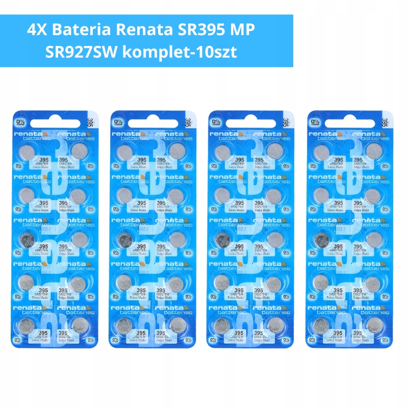 Komplet Baterií 40 Kusů Stříbrná baterie Renata Sr 927 Sw 395 SR57