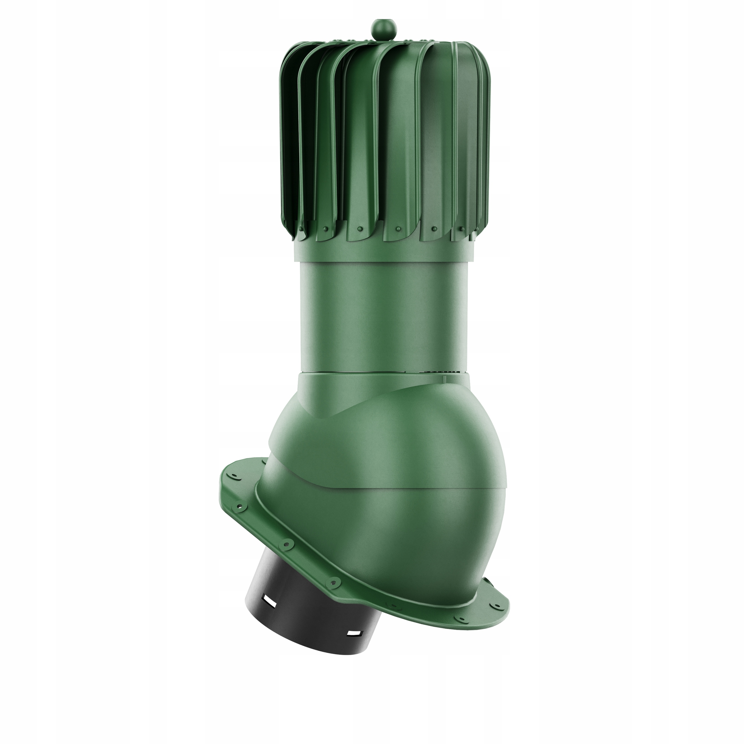 Rotačný krb Rotoline pre plechovú krytinu E fi 150 mm podlhovastý, zelený