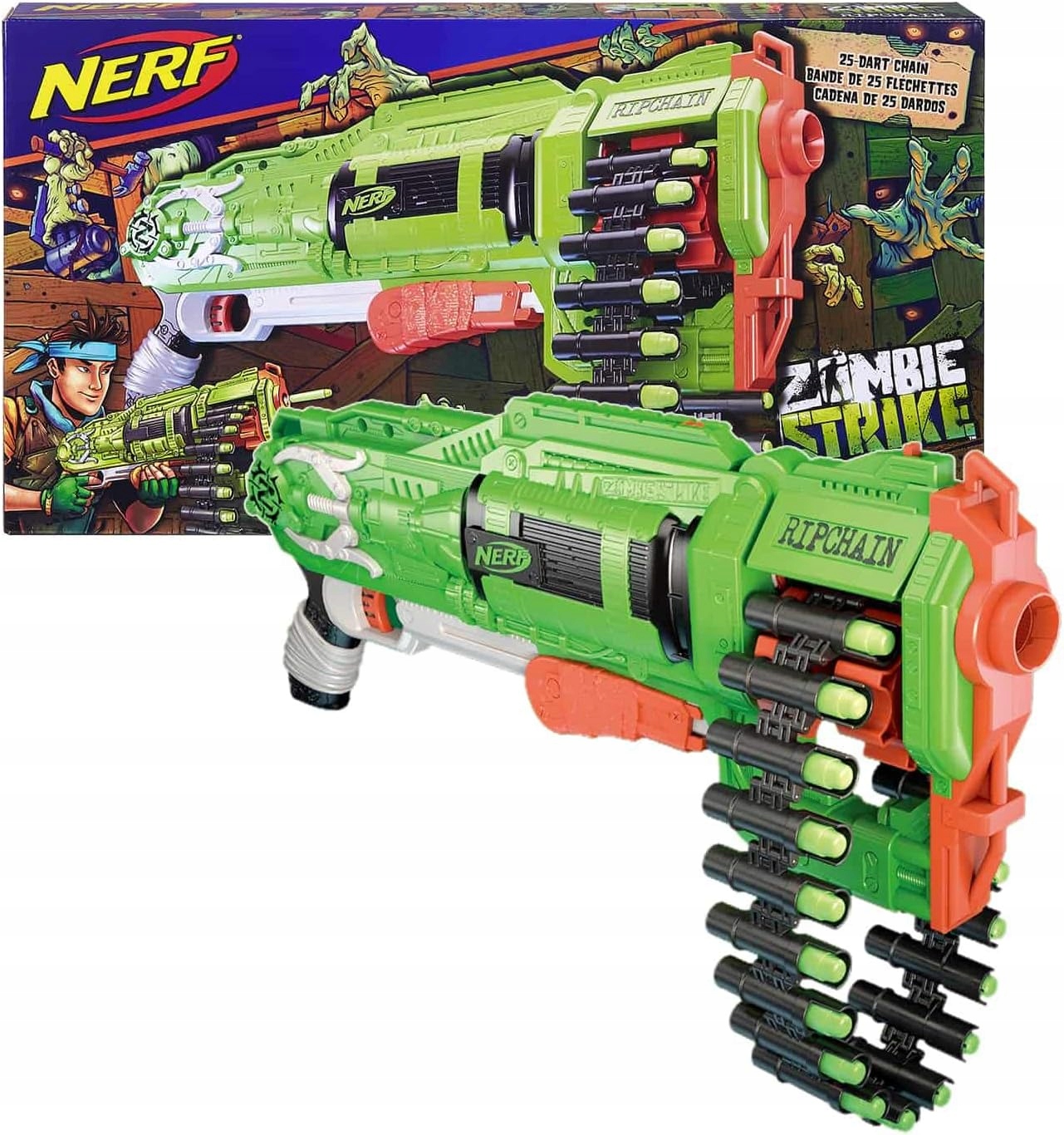 

Nerf Zombie Strike Wyrzutnia Ripchain E2146