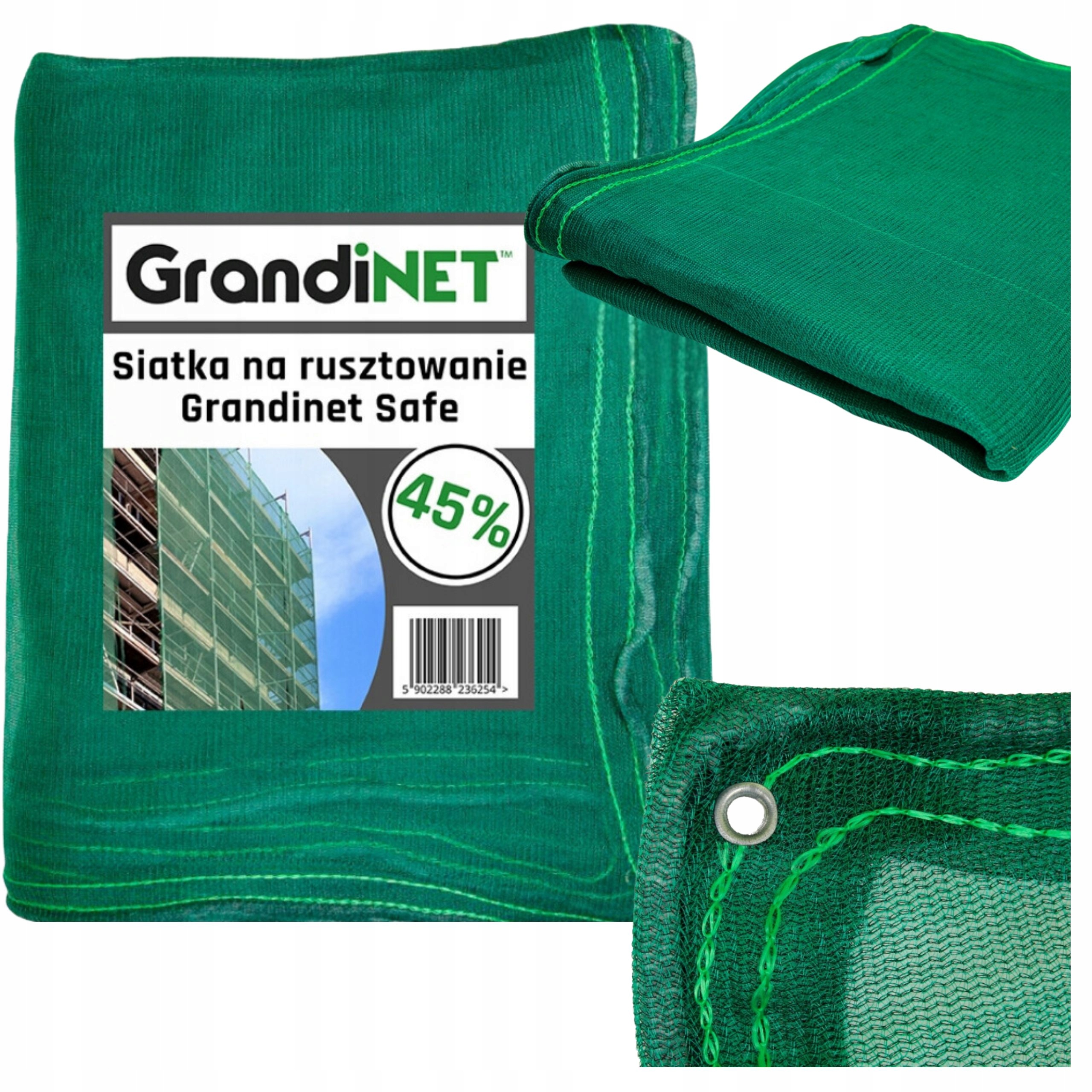 SIATKA OCHRONNA NA RUSZTOWANIE do rusztowań OSŁONA 100 PREMIUM 3x10 ZIELONA