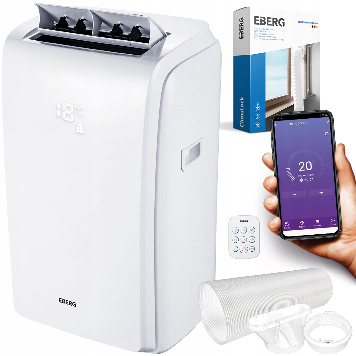 

Klimatyzator przenośny Eberg Cooly 3,2kW ClimaLock