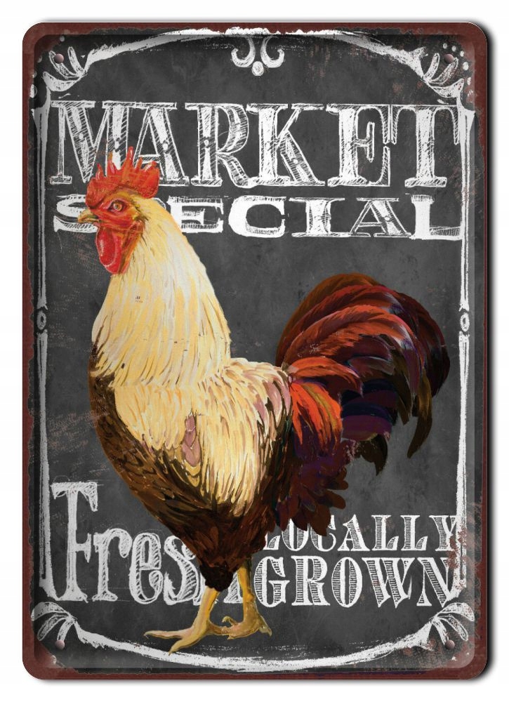 Kogut Plakat Metalowy Szyld Obrazek Retro #20202
