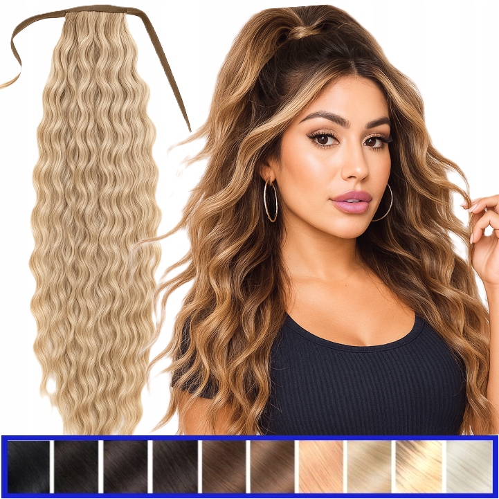 Připínací poník Vroubkovaný kudrnatý kadeře vlnité vlasy příčesek kitka -barvy