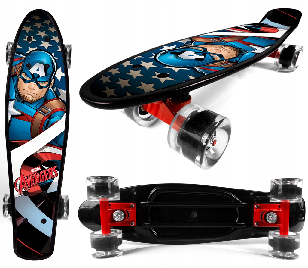 DESKOROLKA DESKA FISZKA MOCNA 55cm CAPTAIN AMERICA