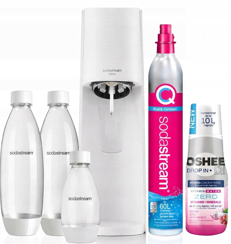 saturátor Sýtenej Vody SodaStream Terra sada 3 Fliaš Gaz Syrop