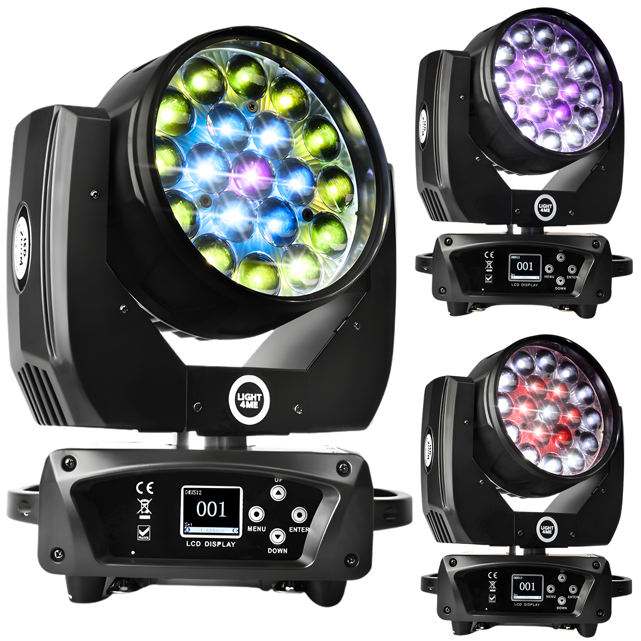 Pohyblivá Hlava Led Scénické Světlo LIGHT4ME Zoom Wash 19x15W Rgbw