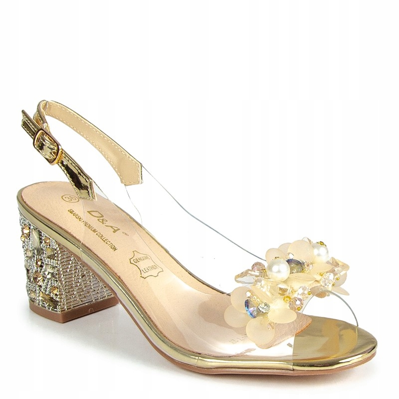 S.barski MR51-727 Průhledné Sandály S Ozdobou Zlaté 37