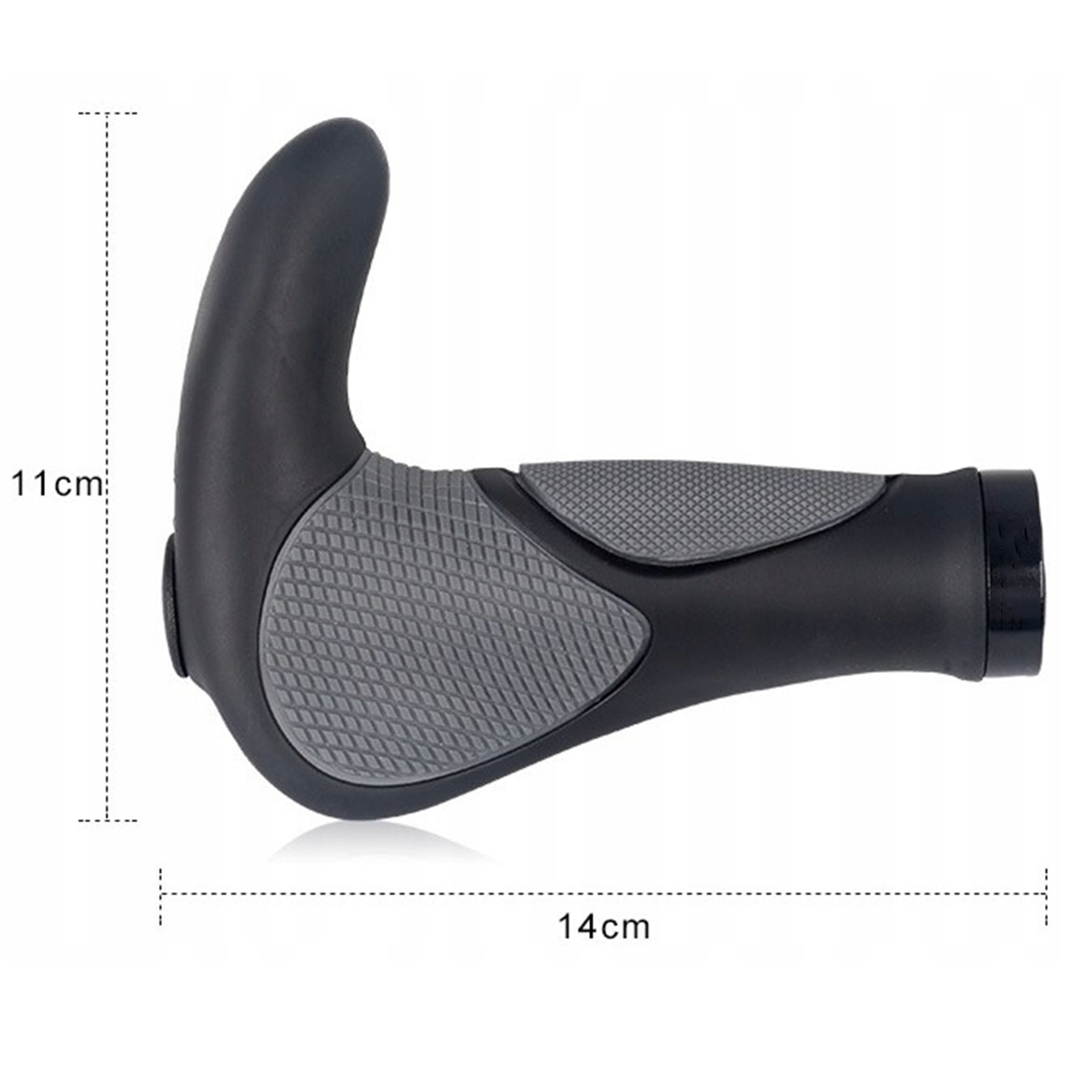 CHWYTY ROWEROWE ERGONOMICZNE GRIPY ROGI CZARNE Materiał guma