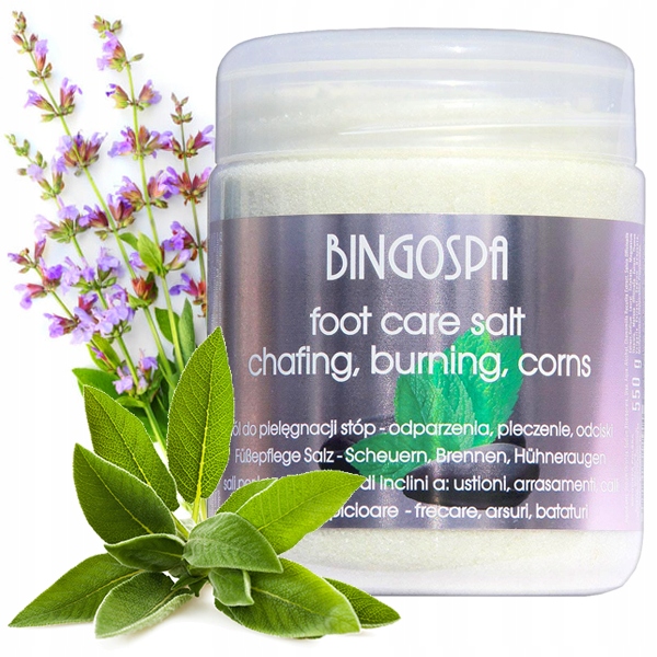 SÓL DO STÓP NA ODPARZENIA UCZUCIE PIECZENIE TWARDE ODCISKI NA STOPACH Marka BINGOSPA