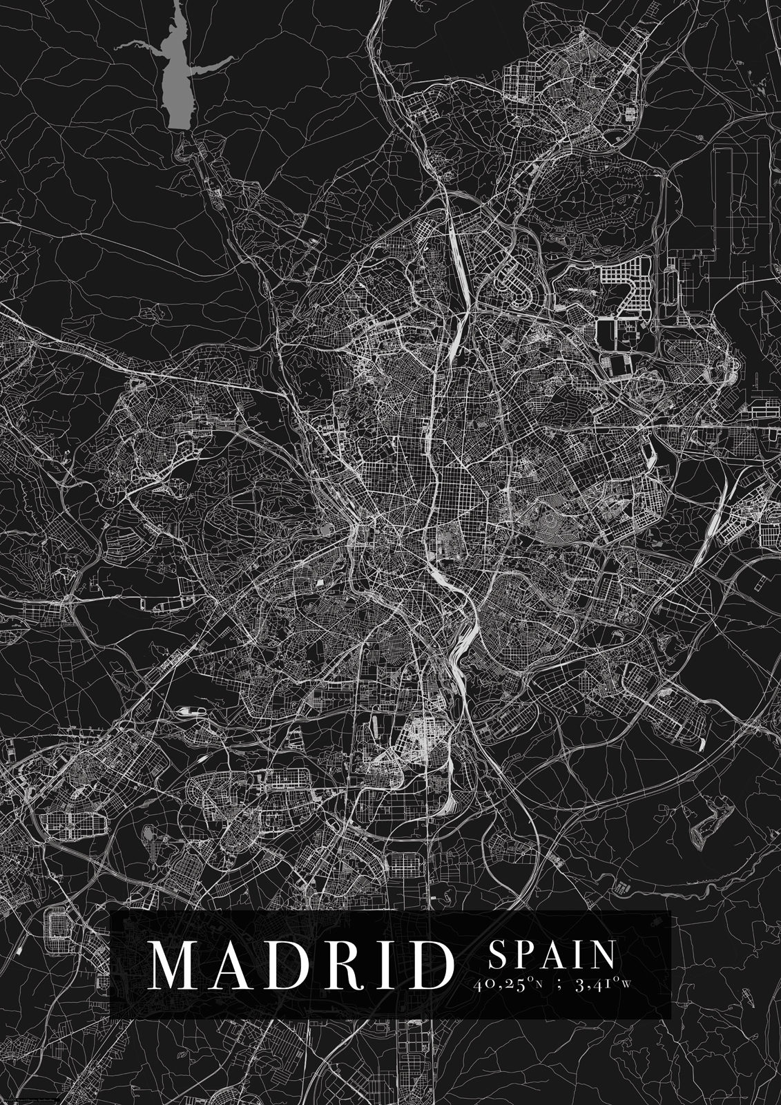 

Madryt Mapa Miasta plakat A1 59,4x84,1 cm