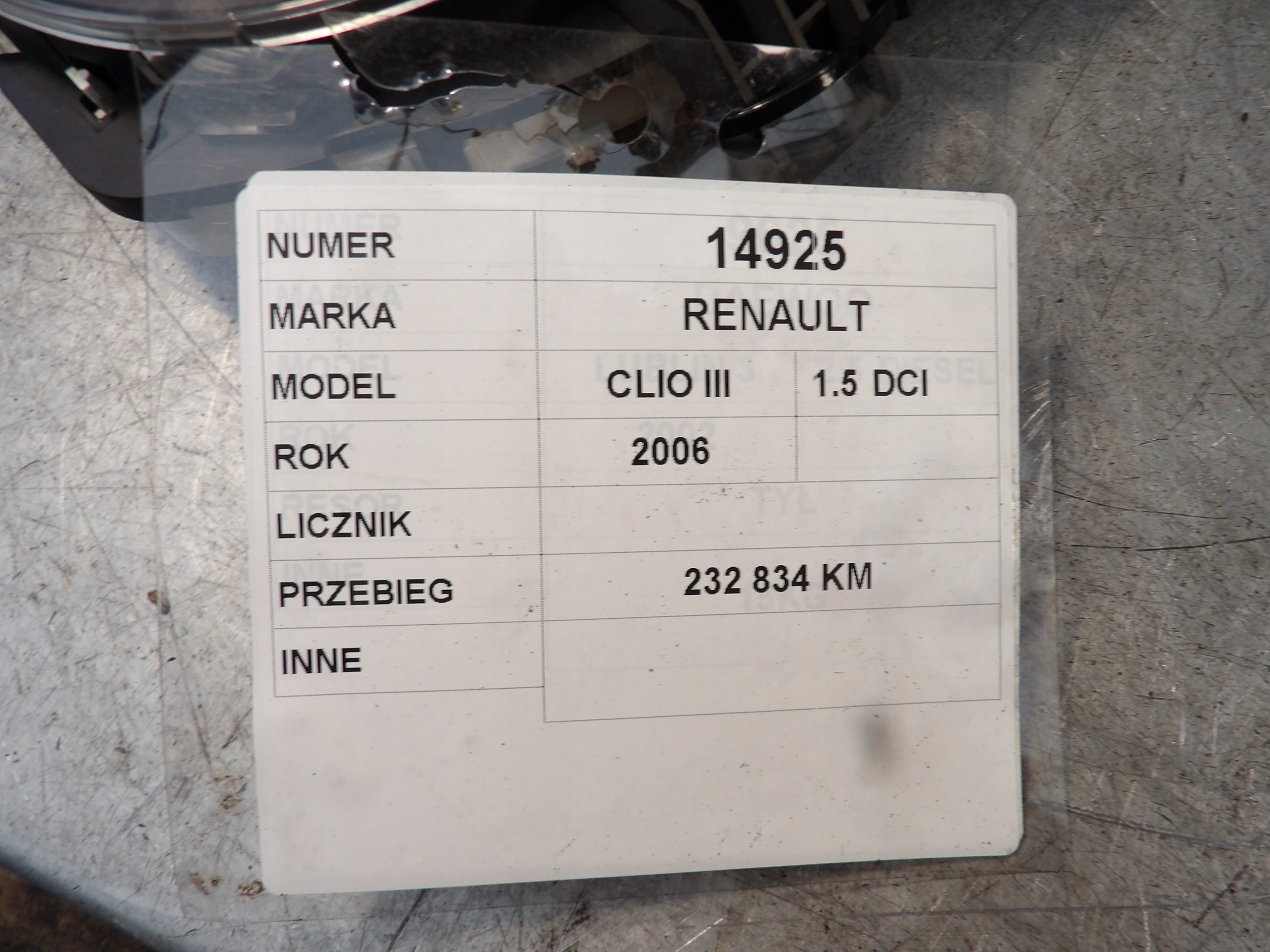 Renault Clio III dials, liczniki 1,5DCI