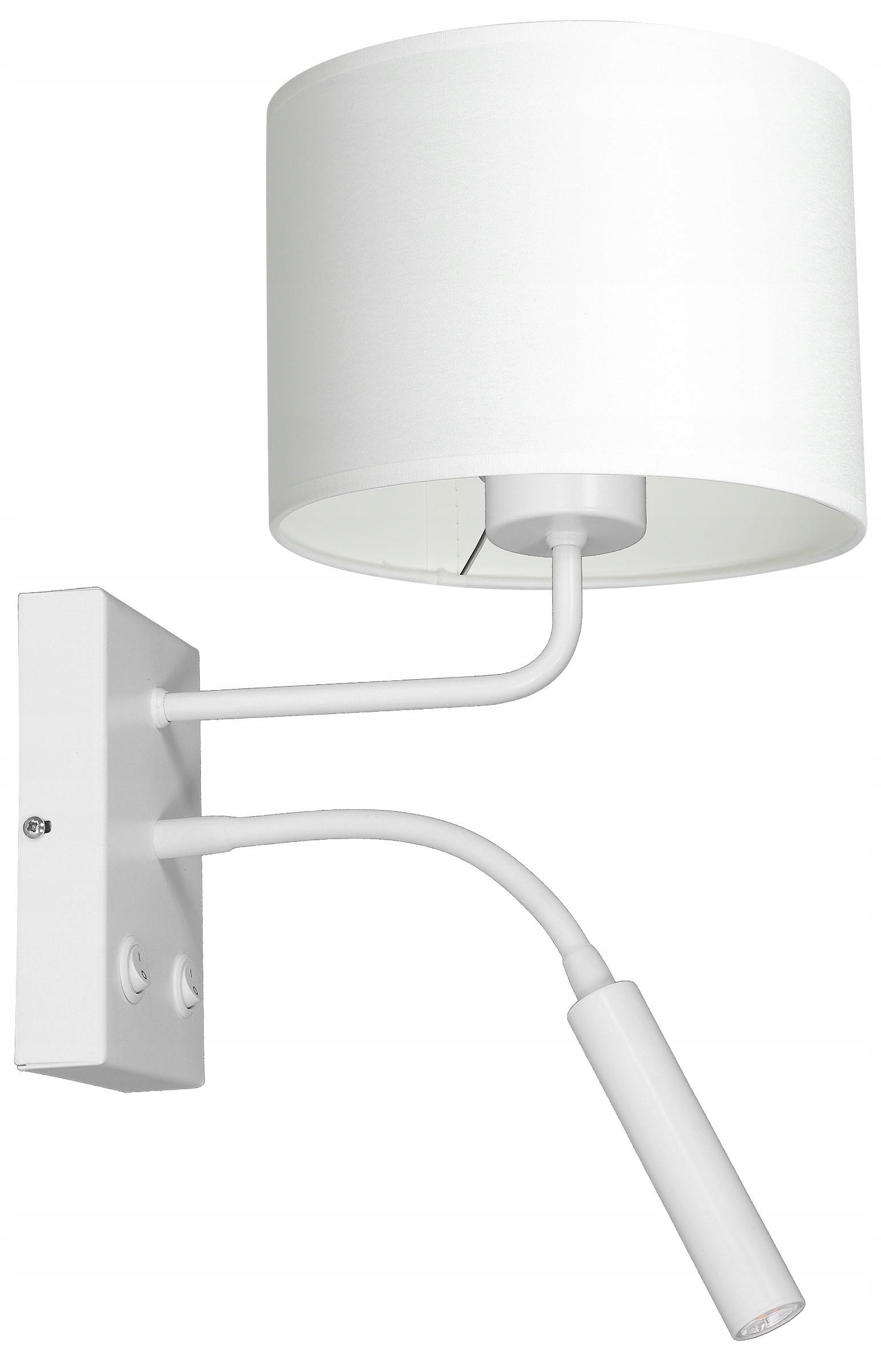 Nástenná lampa Arden biela s valčekom 1xE27+G9 nastaviteľná do spálne