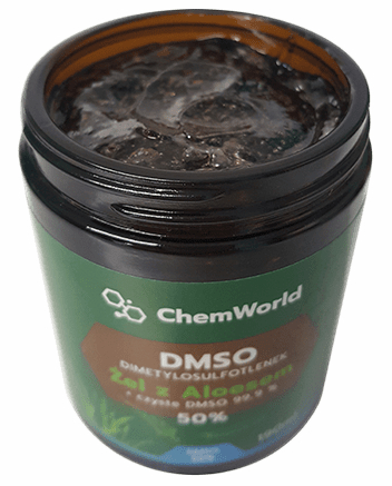 Żel DMSO 99,9% Moc 50% z Aloesem 120ml CZYSTE DMSO EAN 5903686848605