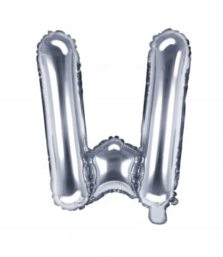 

Balon foliowy Litera "w" 35cm, srebrny