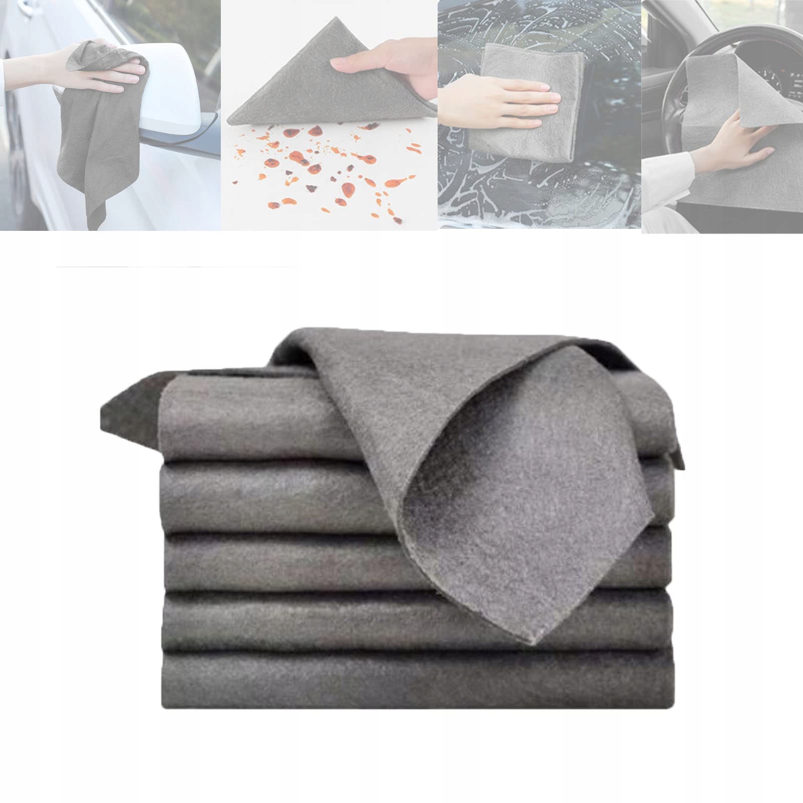 Levně 5PACK Šedá 30X40 CM Bezešvá Mikrovláknová Drhací Podložka Z Mikrovlákna