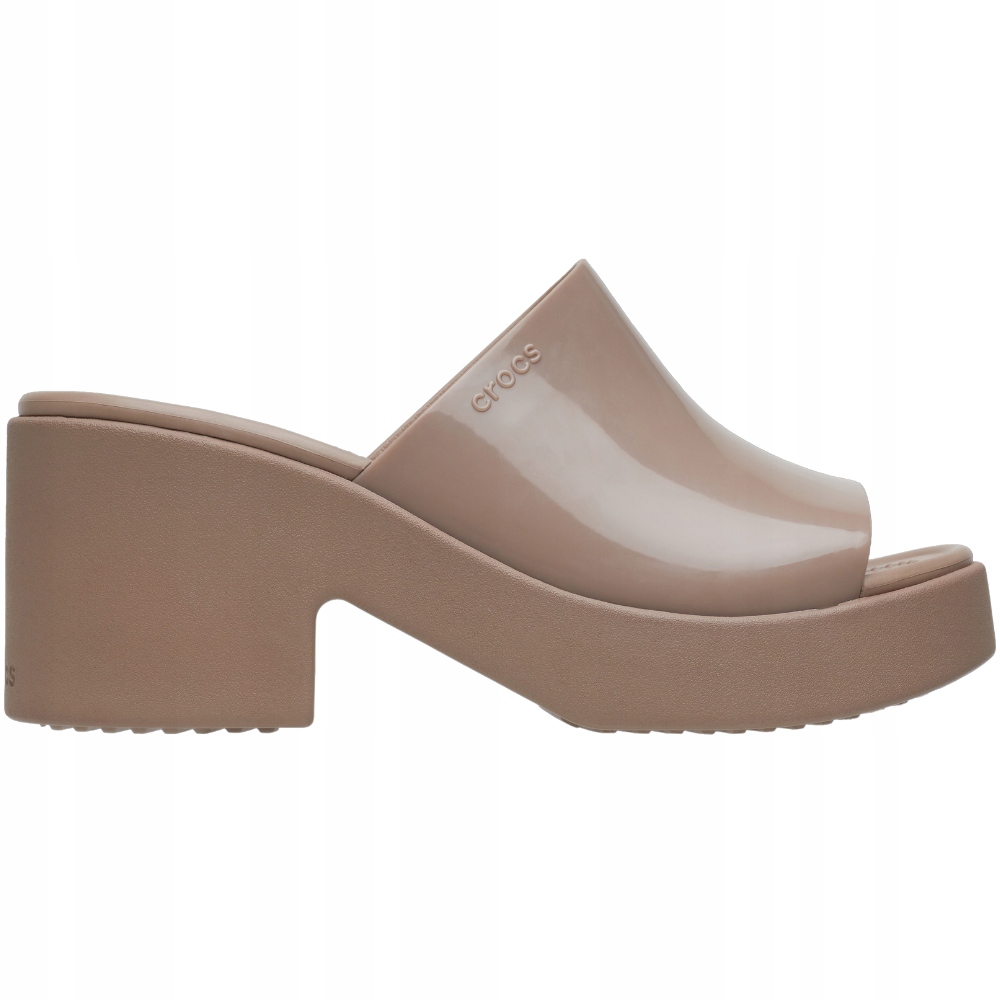 Dámské nazouváky Crocs Brooklyn Slide High Shine Heel 41.5 W10 Latte