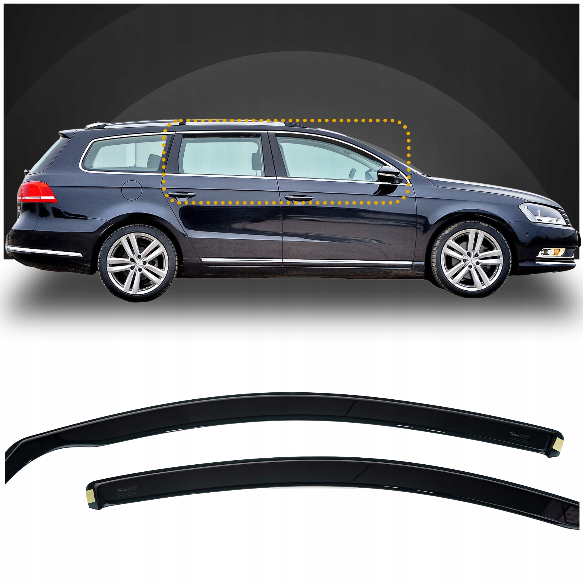 Deflektory krytu bočných skiel Heko pre Vw Passat B7 2010-2014 Kombi 4 ks