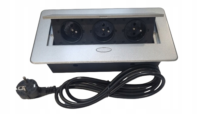 Zásuvka/modul/Box zapuštěný nábytkový port Oval 3 Zásuvky šedá barva Altori