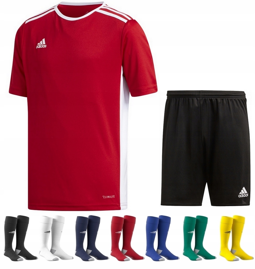 

Adidas Strój Piłkarski Koszulka Spodenki Getry r.S