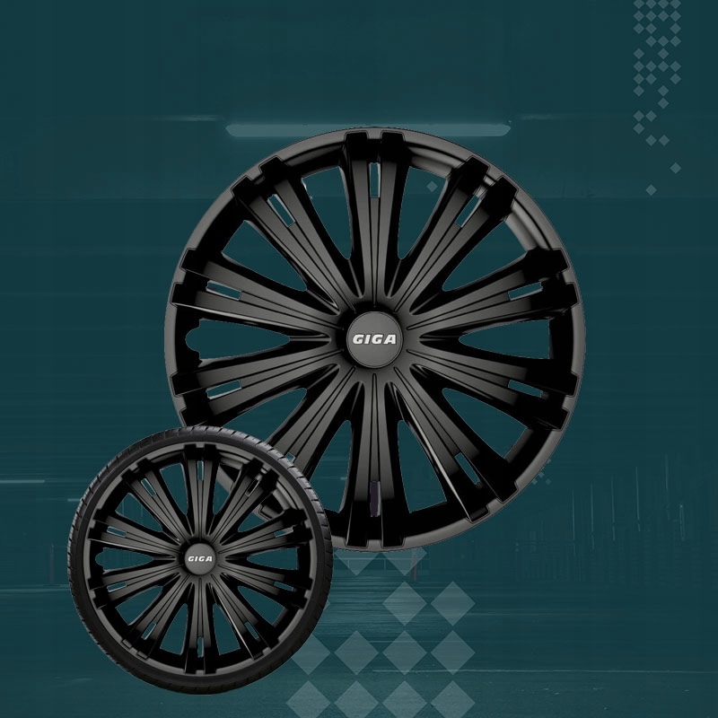 KOŁPAKI KOMPLET (4 SZTUKI) GÓRECKI GIGA BLACK 15” do auta samochodu Czarne Kod producenta Kołpaki samochodowe CZARNE 15 cali