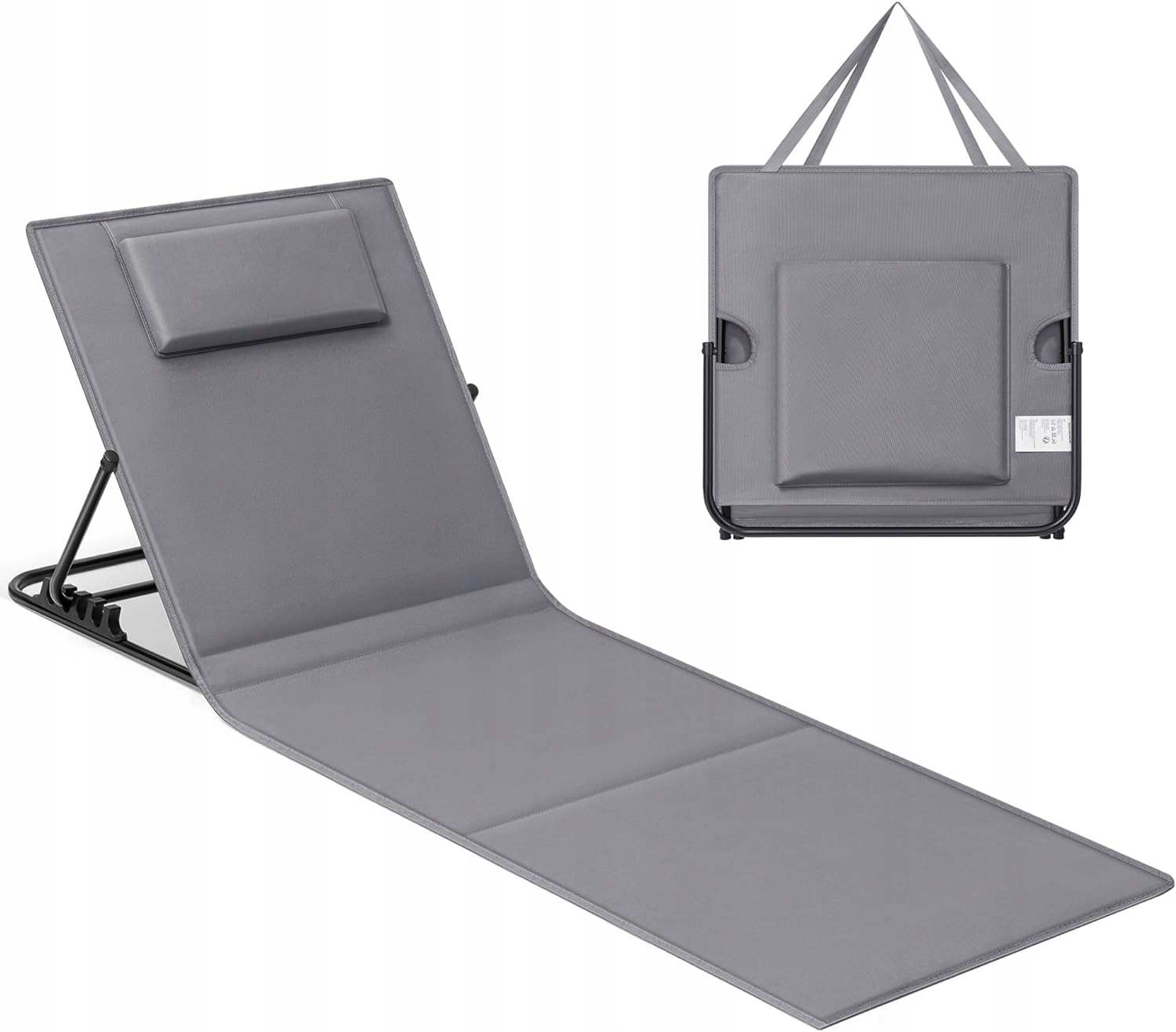 Leżak ogrodowy leżak plażowy krzesło plażowe szary Songmics 158 x 55 cm