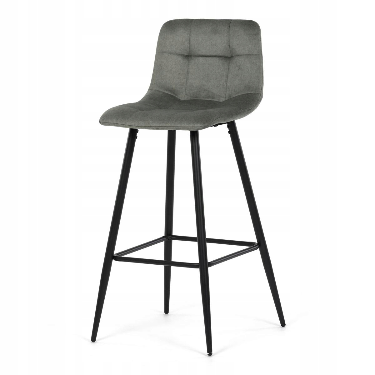 Autronic Židle barová, zelená látka, čtyřnohá kovová podnož, černý mat (aub