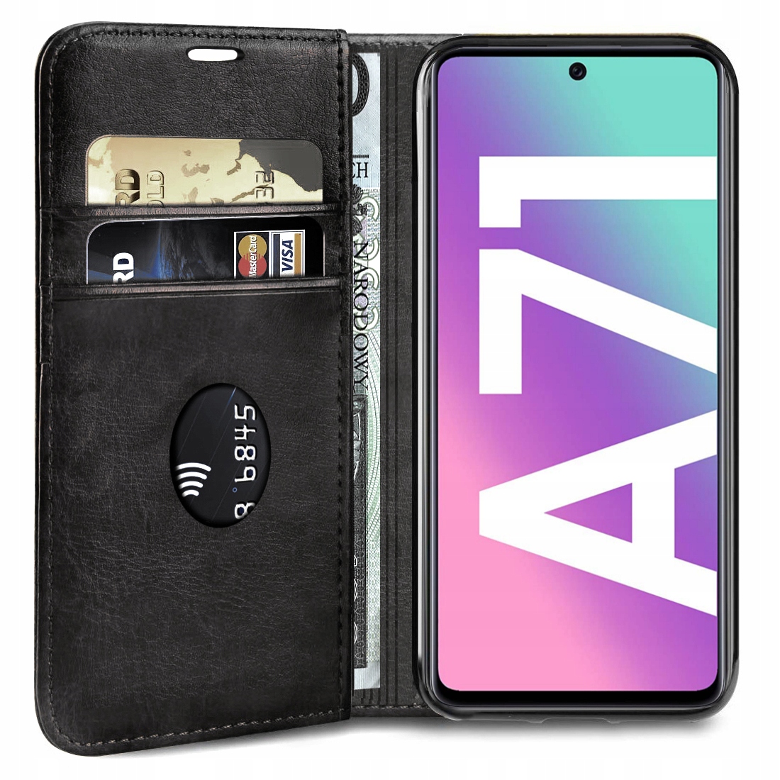 ETUI SKÓRZANE MAGNETYCZNE DO SAMSUNG A71 + SZKŁO Dedykowana marka Samsung